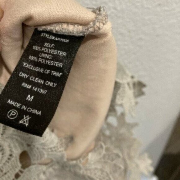 ASTR Revolve Boho Ethereal Cottagecore Neutral Embroidered Romper - Picture 8 of 12